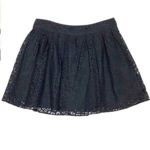 Banana Republic black lace skater zip skirt